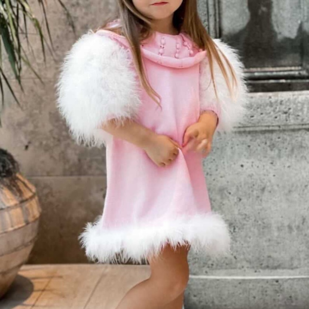 PETITE MAISON KIDS Ella Knit Pink Feather Dress
2T
